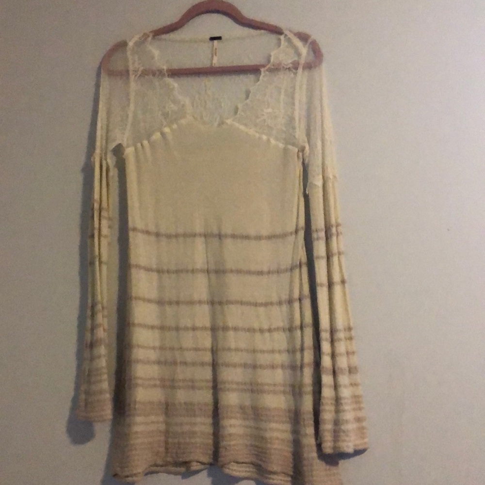 Free people lace and cream top.